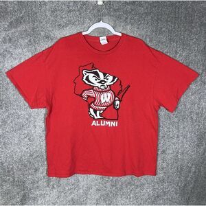 Delta Pro Weight‎ Wisconsin Badgers Alumni T-Shirt Adult Size 2XL Red Cotton